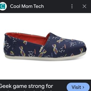 NIB Toms Warm Classic Navy Canvas Glow In the Dark DNA Print Slip-On Size 11 W